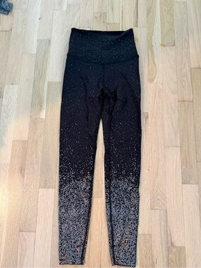 Beyond Yoga Black Leggings with White Speckle Print